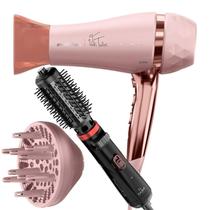 Secador De Cabelo Britania Profissional 2100w Ions Tourmaline Tubi Com Difusor Cachos Escova Gama Italy Rotativa 1100w Bivolt
