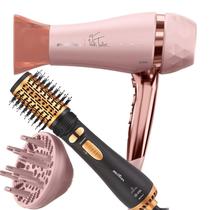 Secador De Cabelo Britania Profissional 2100w Ions Tourmaline Tubi Difusor Cachos Escova Rotativa 1300w Giratória Bivolt