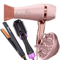 Secador De Cabelo Britania Profissional 2100w Ions Tourmaline Tubi Difusor Cachos Prancha Cerâmica 220ºc Escova 4 em 1 City