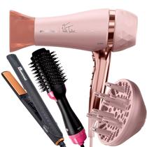 Secador De Cabelo Britania Profissional 2100w Ions Tourmaline Tubi Difusor Cachos Prancha Cerâmica 220ºc Escova 4 em 1 City