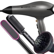 Secador De Cabelo Cadence Profissional 2000w Ions Ar Quente Frio Com Difusor De Cachos Escova 2 em 1 Hq