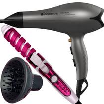 Secador De Cabelo Cadence Profissional 2000w Ions Ar Quente Frio Com Difusor De Cachos Modelador Cacheador Nova