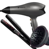 Secador De Cabelo Cadence Profissional 2000w Ions Ar Quente Frio Com Difusor De Cachos Prancha Cerâmica 220ºC