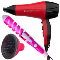 Secador De Cabelo Cadence Profissional 2200w Ions Ar Quente Frio Rougi Com Difusor De Cachos Modelador Cacheador Nova