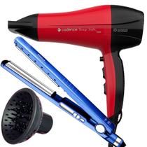Secador De Cabelo Cadence Profissional 2200w Ions Ar Quente Frio Rougi Com Difusor De Cachos Prancha Philco Titanium 230ºc Digital