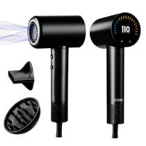 Secador de cabelo CONFU, secador de cabelo de secagem rápida de 110.000 RPM com difusor magnético e concentrador, secador de cabelo iônico leve profissional para mulheres e homens