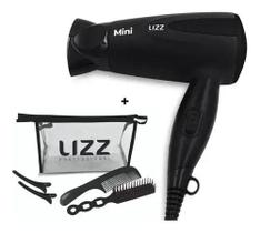 Secador De Cabelo Dobrável Lizz Mini Preto 1200W Bivolt Secador De Cabelo Dobrável Lizz Mini Preto 1200W Bivolt
