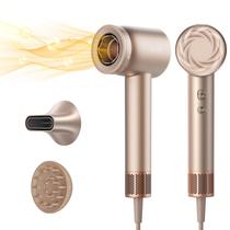 Secador de Cabelo Dreame Glory Mix de Alta Velocidade, Dupla Voltagem, 3 Bicos Magnéticos, Infusão de Perfume, Secagem com Fragrância Personalizada, Controle NTC, 300M Íons Negativos, Motor 110.000 RPM, 336g Leve, Dourado