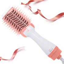 Secador de Cabelo Escova Rotativa UKLISS 4 em 1 - Rosa e Branca