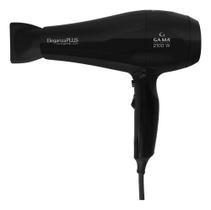 Secador De Cabelo Gama Eleganza Plus Ceramic Íon 3 Níveis Cor Preto 110v Com Menos Frizz