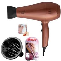 Secador De Cabelo Gama Italy 2000w Ion Profissional Salão Marula Cobre Bivolt Com Difusor De Cachos Aparador Sobrancelha Sky