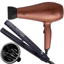 Secador De Cabelo Gama Italy 2000w Ion Profissional Salão Marula Cobre Difusor Cachos Prancha Ceramica 430f One Bivolt