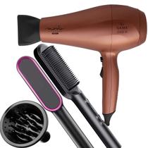 Secador De Cabelo Gama Italy 2000w Ion Profissional Salão Marula Cobre Difusor De Cachos Escova Alisadora Secadora Hq Bivolt