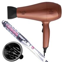 Secador De Cabelo Gama Italy 2000w Ion Profissional Salão Marula Cobre Difusor De Cachos Modelador Cacheador Ceramic Spirale Bivolt