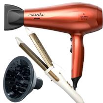 Secador De Cabelo Gama Italy 2000w Ion Profissional Salão Marula Cobre Difusor De Cachos Modelador Cacheador Prancha 2x1 Bivolt