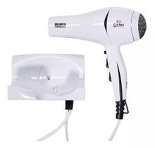 Secador De Cabelo Gama Italy 2000w Ions Quente Frio Suporte Fixo Parede Banheiro Hotel Motel Pousada Academia Antifurto