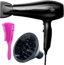 Secador De Cabelo Gama Italy 2100w Ions Ar Quente Frio Profissional Motor Ac Eleganza Difusor Cachos Escova Polvo