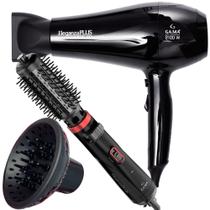 Secador De Cabelo Gama Italy 2100w Ions Ar Quente Frio Profissional Motor Ac Eleganza Difusor De Cachos Escova Rotativa Gama Italy íons 1100w
