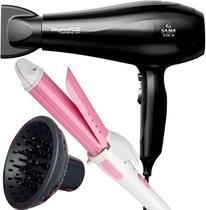 Secador De Cabelo Gama Italy 2100w Ions Ar Quente Frio Profissional Motor Ac Eleganza Difusor De Cachos Modelador Cacheador Prancha 2x1