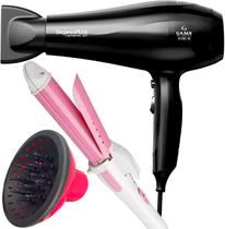 Secador De Cabelo Gama Italy 2100w Ions Ar Quente Frio Profissional Motor Ac Eleganza Difusor De Cachos Modelador Cacheador Prancha 2x1