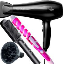 Secador De Cabelo Gama Italy 2100w Ions Ar Quente Frio Profissional Motor Ac Eleganza Difusor De Cachos Modelador Nova Escova 2 em 1 HQ
