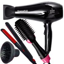 Secador De Cabelo Gama Italy 2100w Ions Ar Quente Frio Profissional Motor Ac Eleganza Difusor De Cachos Prancha Cerâmica 210c p28 Escova 4 em 1 City