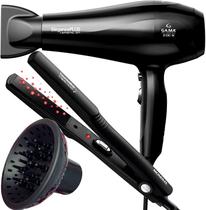 Secador De Cabelo Gama Italy 2100w Ions Ar Quente Frio Profissional Motor Ac Eleganza Difusor De Cachos Prancha Cerâmica 220ºc P15