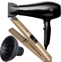 Secador De Cabelo Gama Italy 2100w Ions Ar Quente Frio Profissional Motor Ac Eleganza Difusor De Cachos Prancha Digital 450ºf Sensi