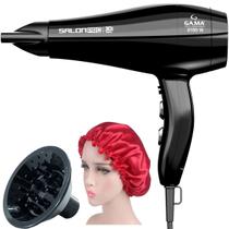 Secador De Cabelo Gama Italy 2100w Ions Profissional Motor Ac Salon Ar Quente Frio Difusor de Cachos Touca cetim Anti Friz