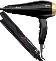 Secador De Cabelo Gama Italy 2200w Gold Ions Óleo de Argan Profissional Salão Ar Quente e Frio Prancha Chapinha Gama 410f Fina Plus