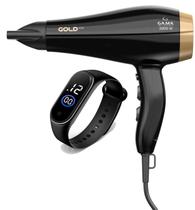 Secador De Cabelo Gama Italy 2200w Ions Profissional Motor Ac Goldy OLeo Argan Quente Frio Relogio Led Touch