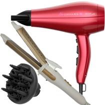 Secador De Cabelo Gama Italy 2200w Profissional Salão Ar Quente Frio Redy Difusor Cachos Modelador Cacheador Prancha 2x1