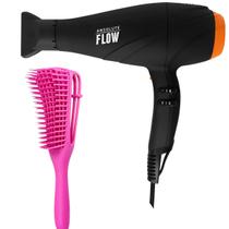 Secador De Cabelo Gama Italy 2300w GBS Barber Series Absolute Flow Ions Profissional Salão Ar Quente e Frio Com Escova Pequena