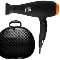 Secador De Cabelo Gama Italy 2300w GBS Barber Series Absolute Flow Ions Profissional Salão Ar Quente e Frio Com Maleta Preta