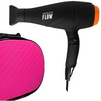 Secador De Cabelo Gama Italy 2300w GBS Barber Series Absolute Flow Ions Profissional Salão Ar Quente e Frio Com Maleta Rosa