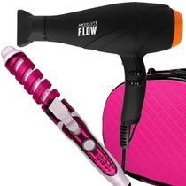 Secador De Cabelo Gama Italy 2300w GBS Barber Series Absolute Flow Ions Profissional Salão Ar Quente e Frio Modelador Cachos Nova Maleta Rosa