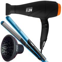 Secador De Cabelo Gama Italy 2300w GBS Barber Series Absolute Flow Ions Profissional Salão Difusor Cachos Prancha Chapinha Titanium 220c Blue