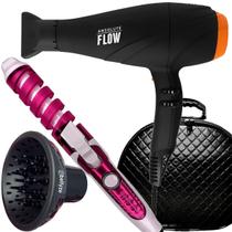 Secador De Cabelo Gama Italy 2300w GBS Barber Series Absolute Flow Ions Profissional Salão Difusor Modelador Cachos Nova Maleta Preta