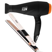 Secador De Cabelo Gama Italy 2300w GBS Barber Series Absolute Flow Ions Profissional Salão Prancha Chapinha Display Digital Chrome Rose 230c