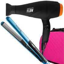 Secador De Cabelo Gama Italy 2300w GBS Barber Series Absolute Flow Ions Profissional Salão Prancha Chapinha Titanium 220c Blue Com Maleta Rosa