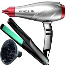 Secador De Cabelo Gama Italy 2300w Profissional Salão Ar Quente e Frio Prime Difusor Cachos Prancha Cerâmica 430ºf Oleo Babosa Ergo