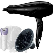 Secador De Cabelo Gama Italy 2300w Profissional Salão Titanio Multi-Ions Ar Quente Frio Com Difusor De Cachos Depilador 2 Em 1 Look