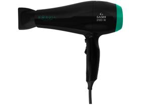 Secador de Cabelo GAMA ITALY Ceramic Íon Preto - e Verde 2100W 2 Velocidades Professional Babosa