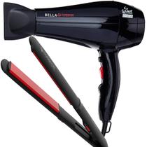 Secador De Cabelo Gama Italy Profissional Íon 2100w 3D Ar Quente Frio Preto Prancha Cerâmica Style 210c