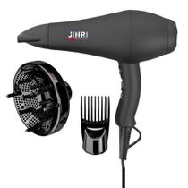 Secador de cabelo JINRI Ionic com difusor e pente 1875W preto