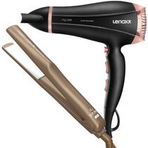 Secador De Cabelo Lenoxx 2000w Pro Ion Tourmaline Ar Quente Frio Rose Prancha Ceramica 430ºf Coconut