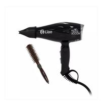 Secador de cabelo lion tutti aero 3000w preto flake 220v + escova