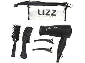 Secador De Cabelo Lizz Mini Dobrável Preto 1200w Viagem