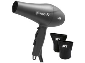 Secador de Cabelo Lizz Professional Luxe Concept - Cinza com Íons Tourmaline 2300W 3 Velocidades