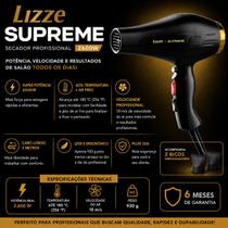 Secador de cabelo Lizze Supreme preto e dourado 2600W 220V Secador de cabelo Lizze Supreme preto e dourado 2600W 220V